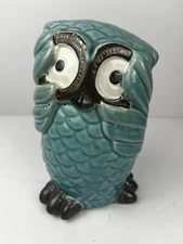 Urban Trends Accents Teal "Owl Hear No Evil" 6” Individual/Replacement Piece
