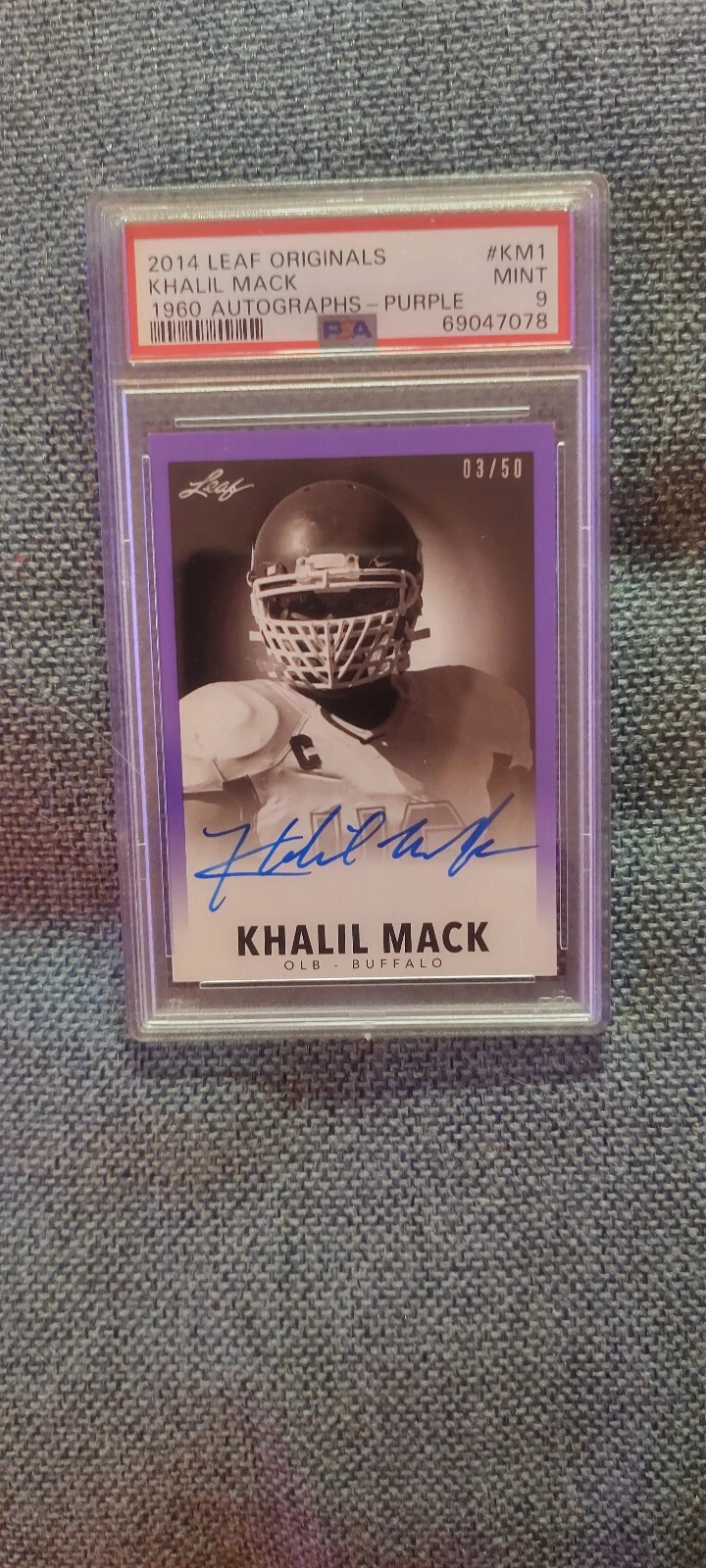 Khalil Mack Leaf Originals 1960 Autographs #KM1 Purple