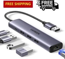 UGREEN USB 3.0 to Ethernet Adapter (RJ45) 5-in-1 Multiport & Type-C Power Port