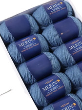 Merino Wolle- 5x 50 gr. -jeansblau - etwas dunkler wie auf demFoto!!