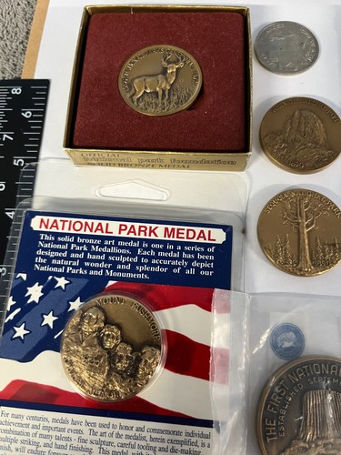 Lotto monete gettoni vintage 1972 parchi nazionali medaglie centenario bronzo x10 collezione - Foto 2 di 6