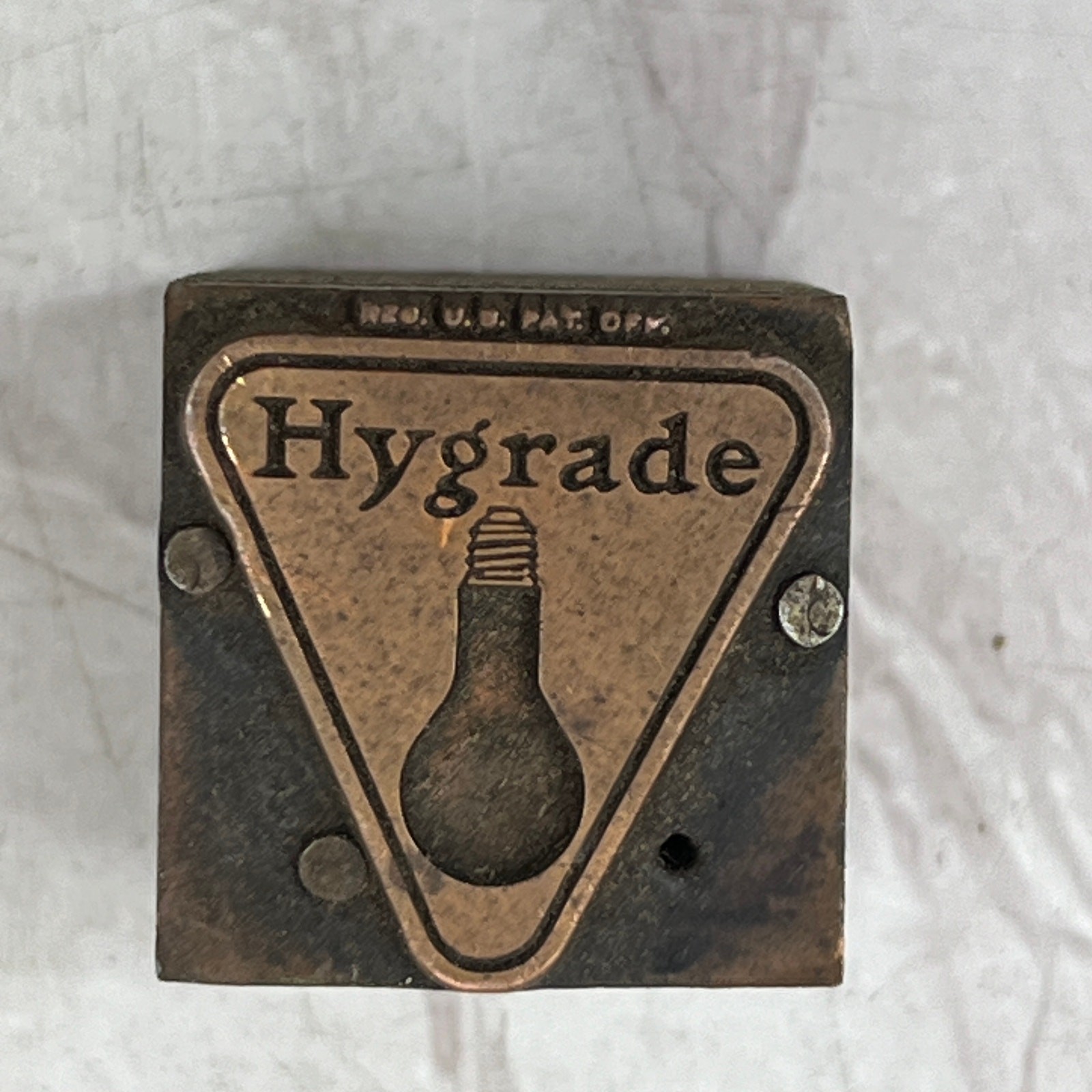 Vintage Hygrade Logo Copper Letterpress Printers Block Plate SF5 Retro
