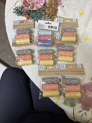 Lot Of 4 Crafter's Square BAKERS TWINE Craft String (3 Colors 32.8 Ft. Each/pk)