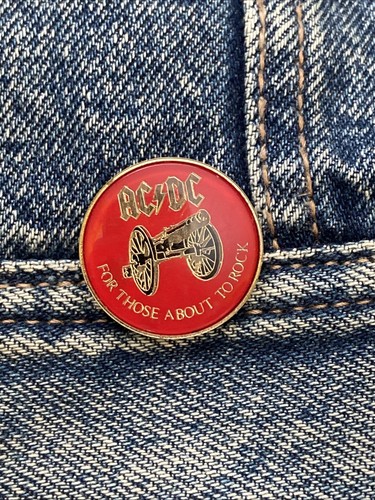 ACDC Holo Prismatic Button Badge Pin Pinback Vintage AC DC Concert ...