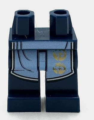 Lego New Minifig Dark Blue Pants Legs w/ Bright Light Blue Robe Ends Part