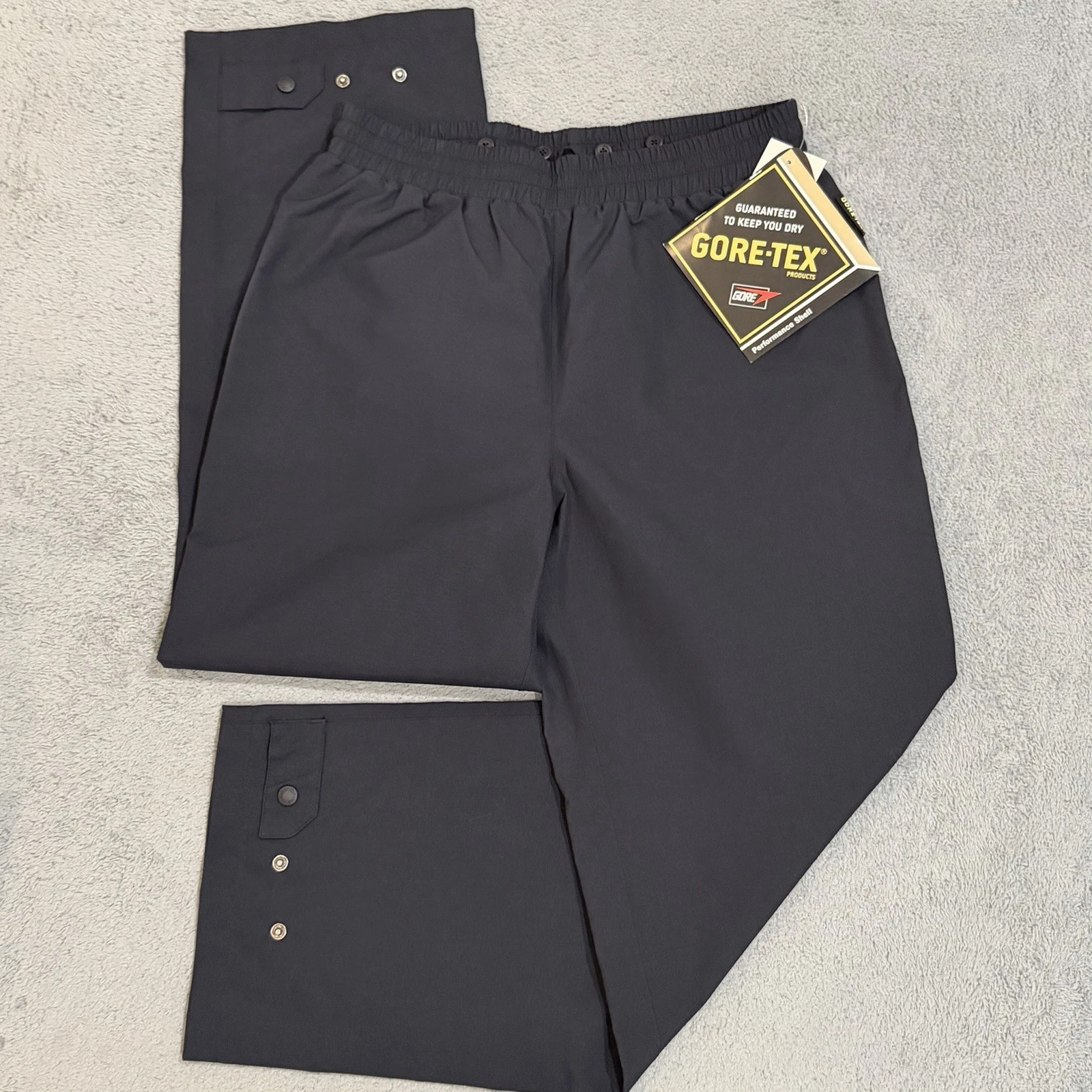 Cabelas EXV Gore-Tex Rainwear Pants Men’s M Regular Black Nylon Elastic Waist