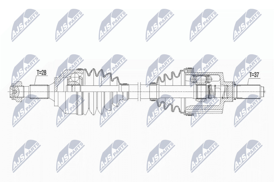 NTY OE NPW-PE-059 Drive Shaft for PEUGEOT