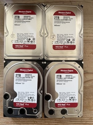 4x Western Digital WD Red Plus 2TB HDD (2x WD20EFPX, 2x WD20EFZX) SMART OK