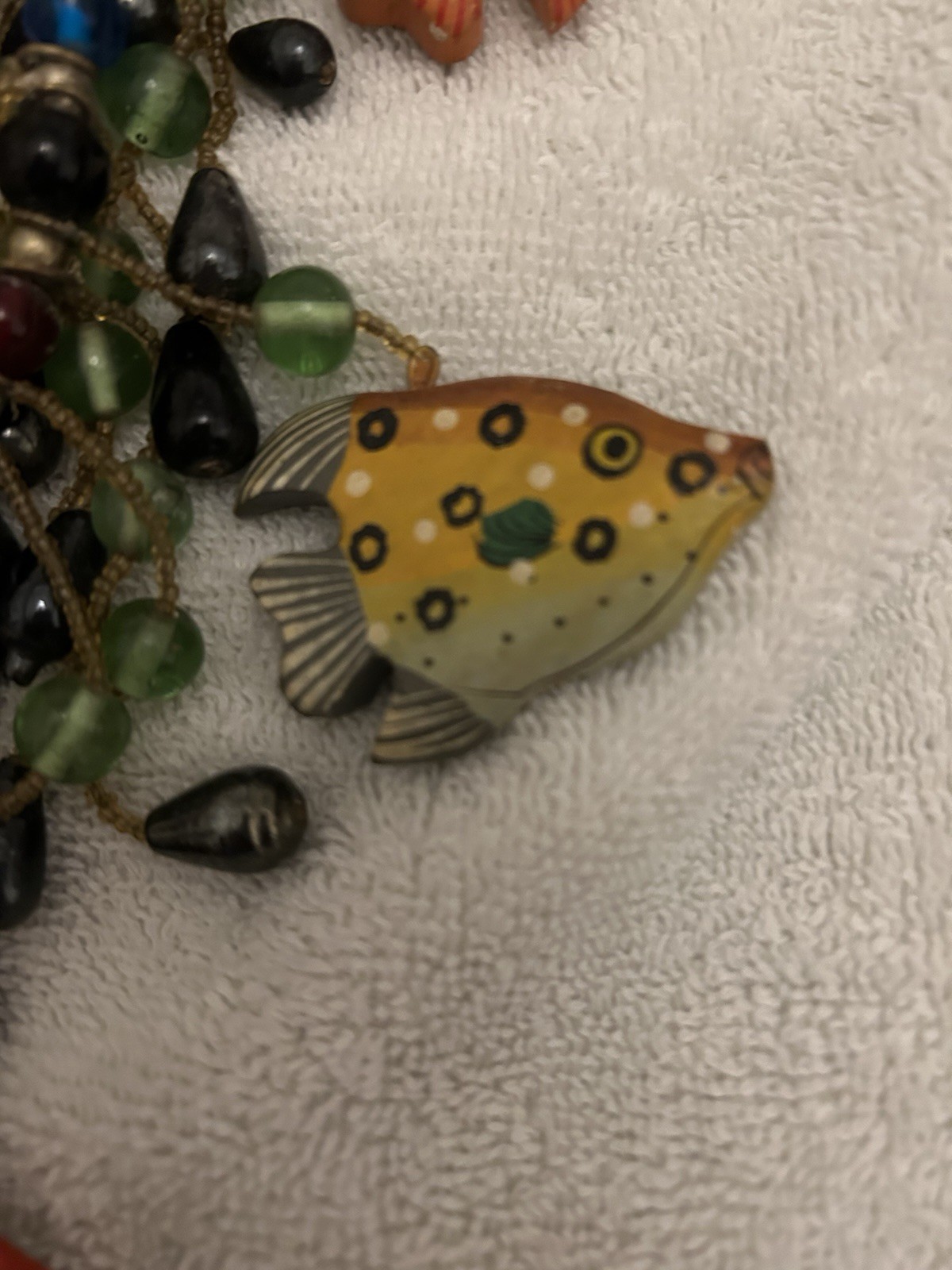 Handcrafted Statement Piece Necklace Multicolor G… - image 9