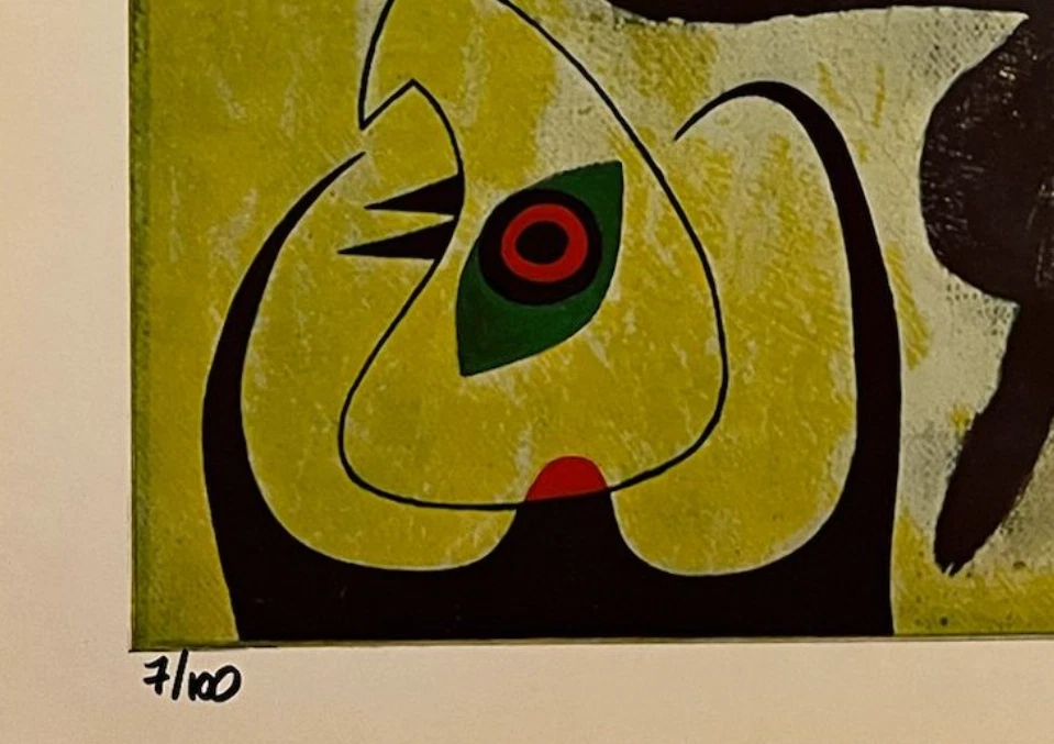 Impresión, certificado de autenticidad y valoración original firmada por Joan Miró por $3.500 USD*. Foto 3 de 4