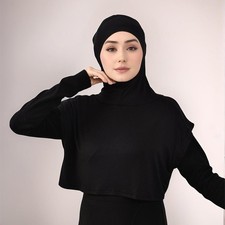 Women Muslim Inner Hooded Hijab Sleeveless Basic Islamic Undershirt Abaya Top