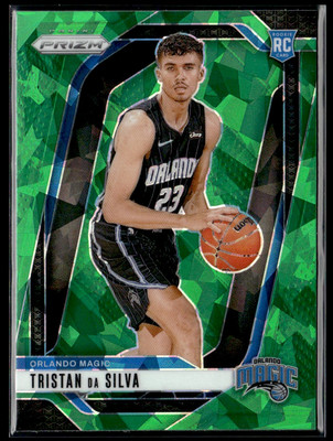 2024-25 Panini Prizm #256 Tristan Da Silva Green Cracked Ice Rookie Orlando