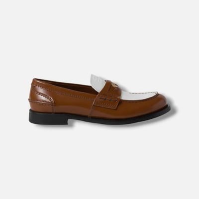 Miu Miu Women's Brown Leather Penny Slip-On Loafers Shoes Size EU:41.5 US:11.5