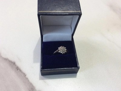 Verlobungsring 925 massiv Silber Silber Diamant Ring Gr. M