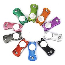 Golf Divot Repair Tool Stainless Steel Folding Switch Blade with -up Button And