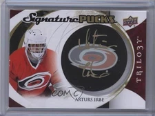 2015-16 Upper Deck Trilogy Signature Pucks Primary Logos Arturs Irbe Auto 2u9