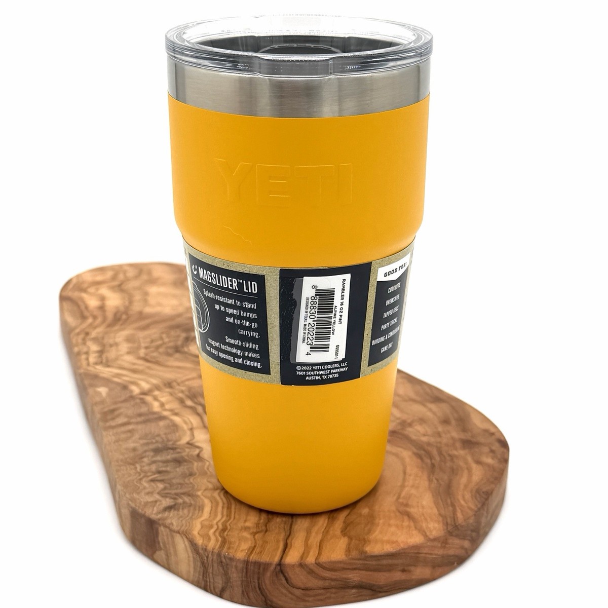 YETI Rambler 20 oz Stackable Cup Alpine Yellow Retired with 16 oz