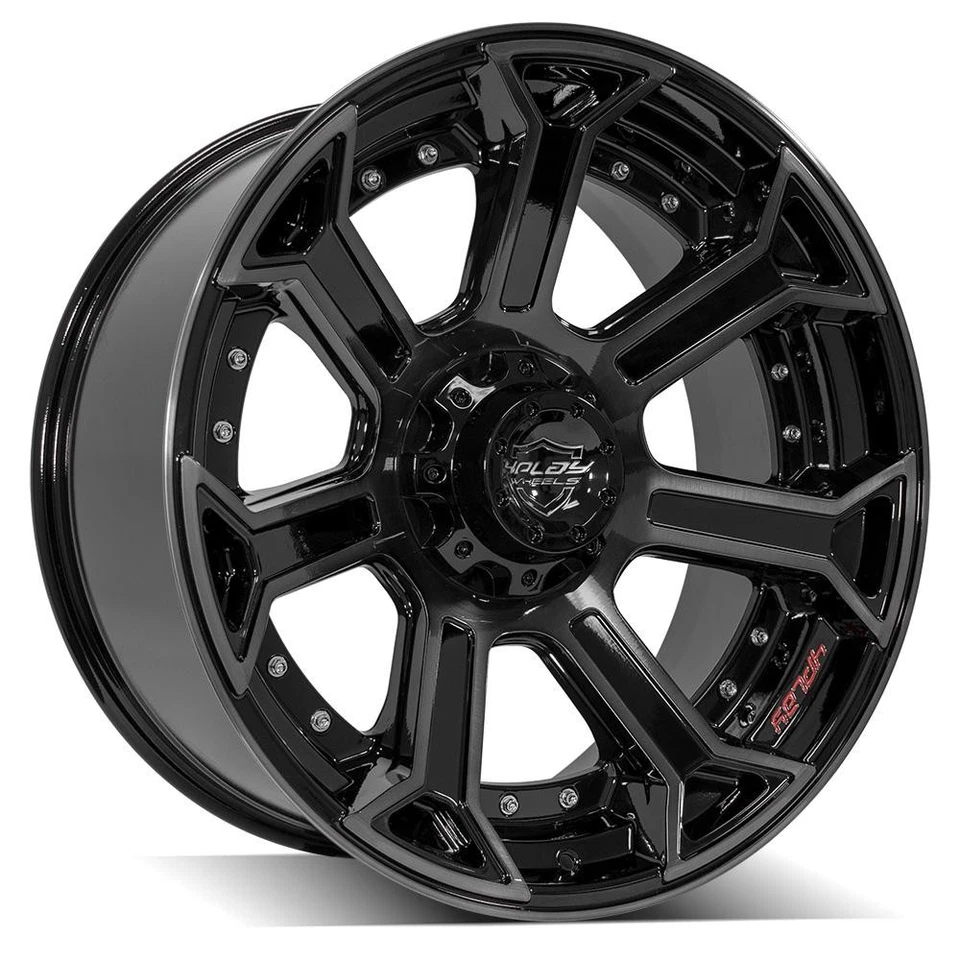 Set(4) 22x10 Black 4PLAY Wheels & 33x12.5x22 R/T Tires 5X127 & 5X139.7 -24ET - Image 3 of 4