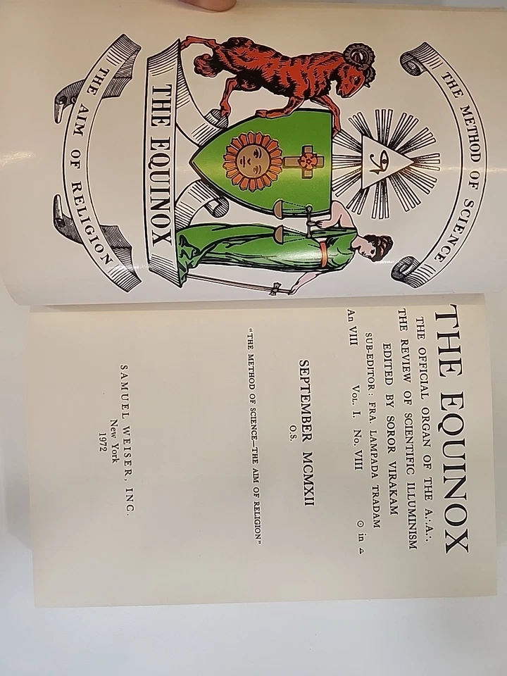 Crowley,Aleister The EQUINOX Volume 1 No 8 WEISER 1972 - Image 2 of 3