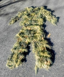 Vintage SV Tactical Ghillie Suit M/L Drawstring Waist Button Up Top Woodland