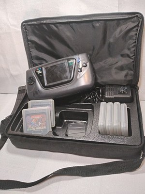 Sega Game Gear Handheld Gaming Console For Parts W/ Charger, 7 Games, Case