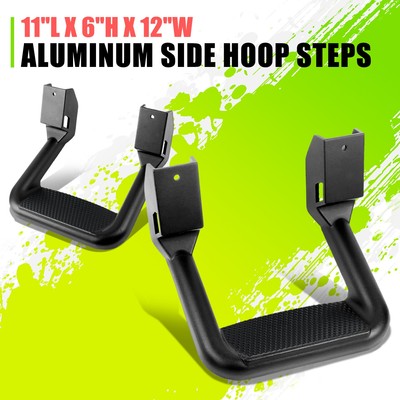 FOR FORD/CHEVY/GMC PAIR BLACK TOUGH DIE CAST ALUMINUM SIDE ASSIT STEPS/NERF BAR