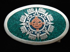 OA31163 VERY COOL VINTAGE 1970s  SUN GOD  SOUTHWESTERN DESIGN BELT BUCKLE