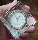 Waterford Crystal Quartz Desk Clock Cube Paperweight Meridian Marked Ireland — photo 1