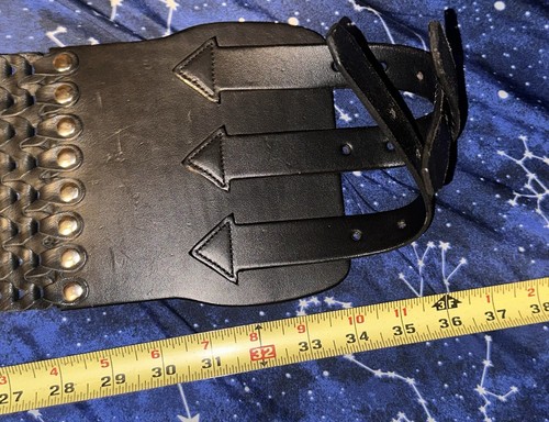 Leather Kidney Belt Studded Jewels Motorcycle Biker Stunning Womens SEE PHOTOS - Picture 3 of 17