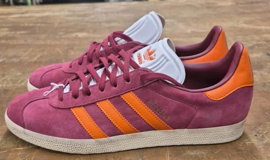 Adidas AS Roma Gazelle Legacy 8 Burgundy/Unity Orange/Cream IH2634 Men Size 10 thumbnail 4