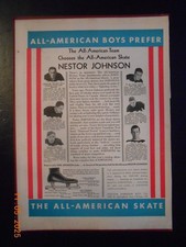 1930 Nestor Johnson MFG Skate College Hockey players All-American catalog AD