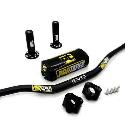 Original ''Evo'' PRO TAPER Handlebar Fat Bar DIRT BIKE 1 1/8'' ATV Quad GRIPS Pads