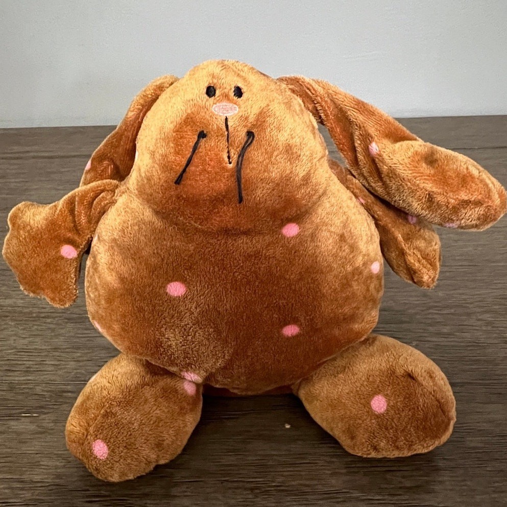 Banana Welt Brown Pink Polka Dot Bunny Rabbit Plush Floppy Ear