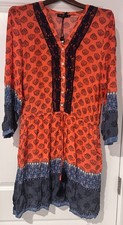 Max Jeans Dress Womens Large Long Sleeve Boho Indian Style NWT