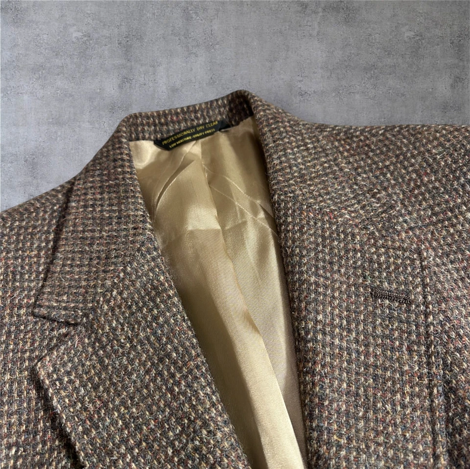 Blazer Abrigo Deportivo TWEED WOOL De Colección Para Hombre Chaqueta Informal de Dos Botones 38R Marrón Foto 2 de 4