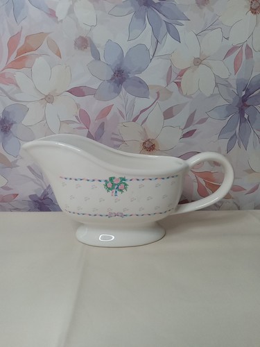 Vintage Ceramic Floral Gravy Boat