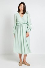 Wallis Sage Fit & Flare Dress Womens Daywear Dresses