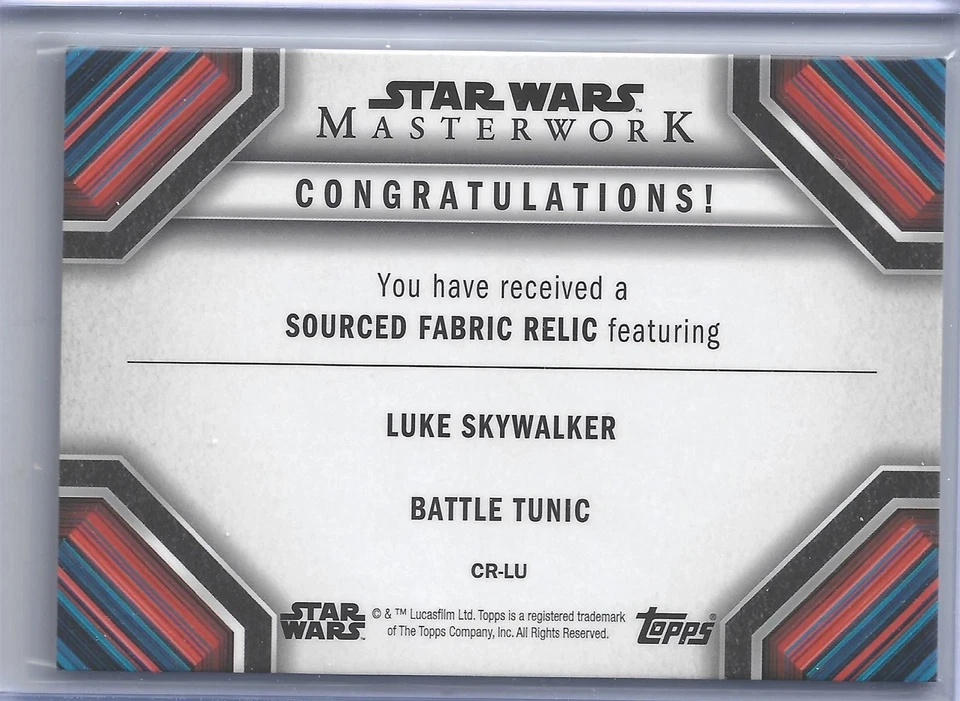 Túnica de batalla Luke Skywalker reliquia tela maestra de Star Wars 2022 ¡SKC! Foto 2 de 2