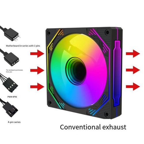 Armoire de jeu RGB châssis ventilateur 120 mm 3D infini silencieux ventilateur soufflage inversé7317 - Photo 4/6