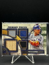 2025 Topps Museum Pete Alonso Primary Pieces Quad Relic 3 Colors 1 Bat Game Used