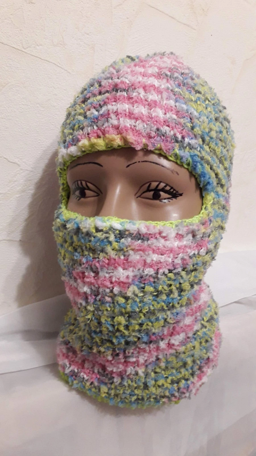 Handmade Reversible Balaclava Ski Mask Hood Multicolor Pastel Unisex Winter
Opens in a new window or