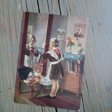 Cartolina d'epoca 1954 propaganda sovietica Stalin viaggiata Leningrado