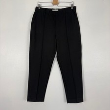 Everlane Dream Pant Womens L Black Pintuck Tapered Elastic Waist Double Knit
