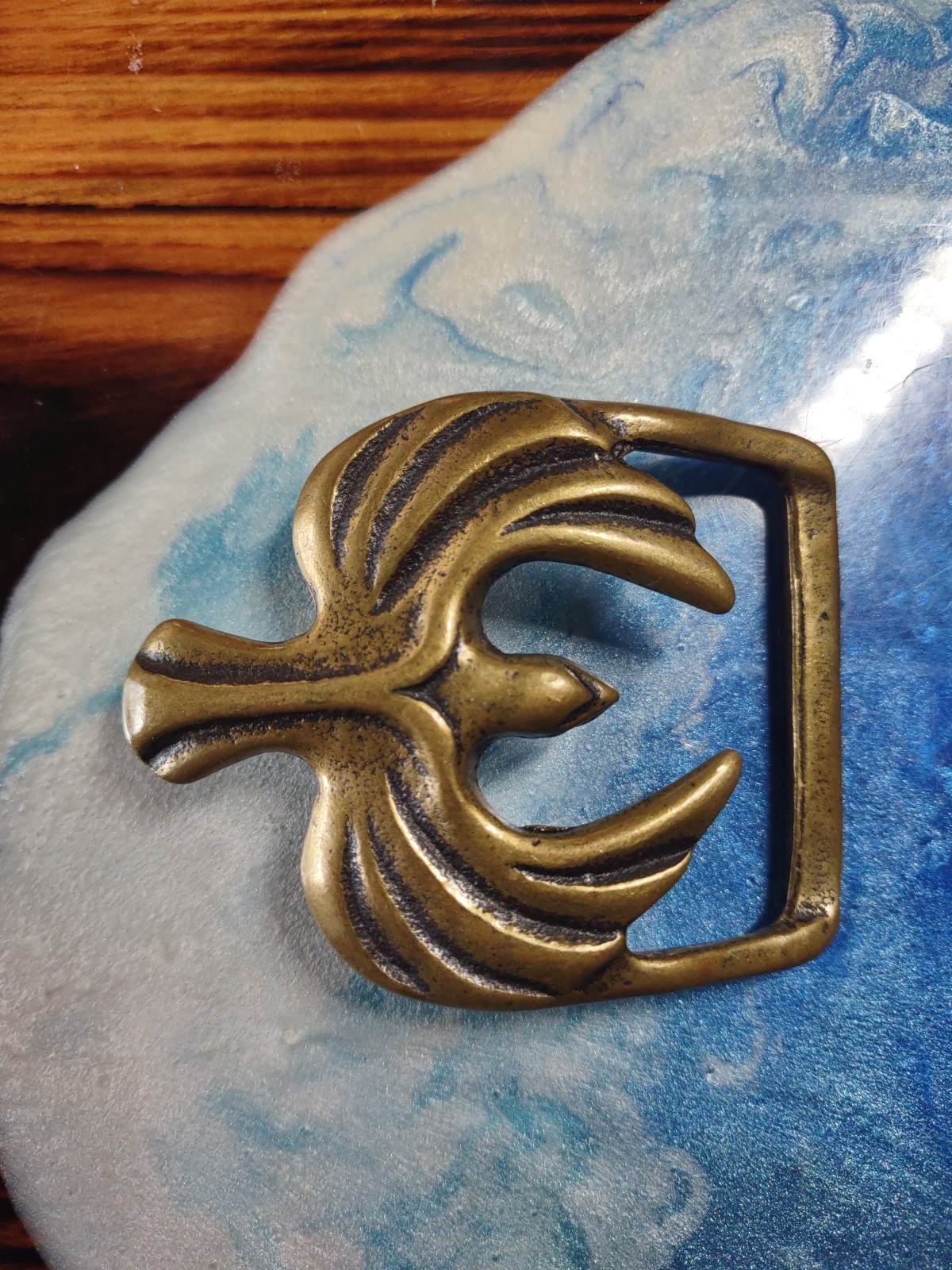 Phoenix Belt Buckle Trinity Solid Brass Eagle  70s - image 1