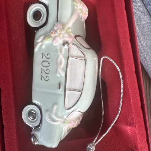 Lenox Just Married Vintage Car Ornament 4” 890413