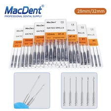 6Pcs Dental Endodontic Gates Drill Glidden 32/28 Engine Use Stainless Steel File