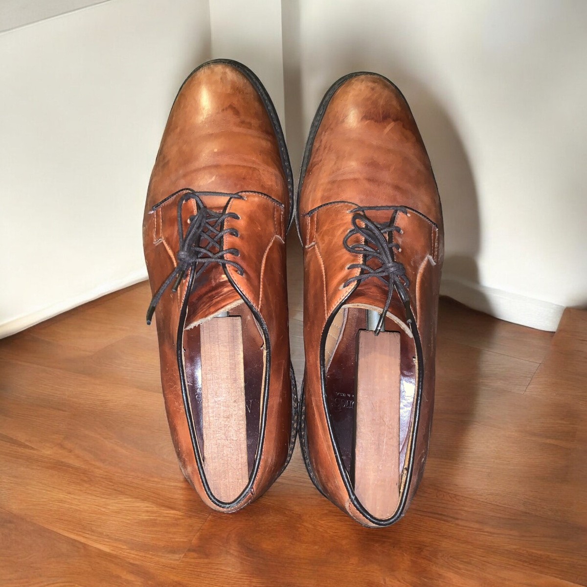 Allen Edmonds Dress Shoes Mens 11D Leather Made in USA Plain