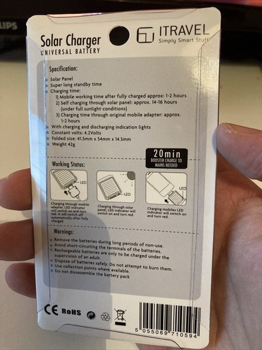 UNIVERSAL BATTERY 30-PIN CHARGER SOLAR FOR APPLE IPHONE/IPOD/IPAD UK - X2 - 第 4/4 張圖片