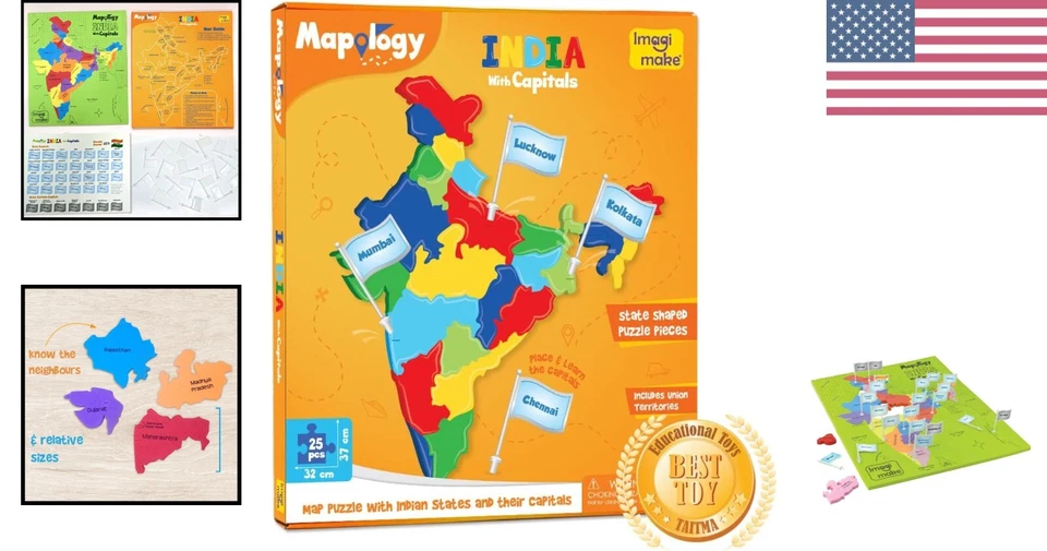 Learning Made Fun with Mapology головоломка с картой Индии - идеальный подарок для детей 5-9 - Изображение 2 из 4