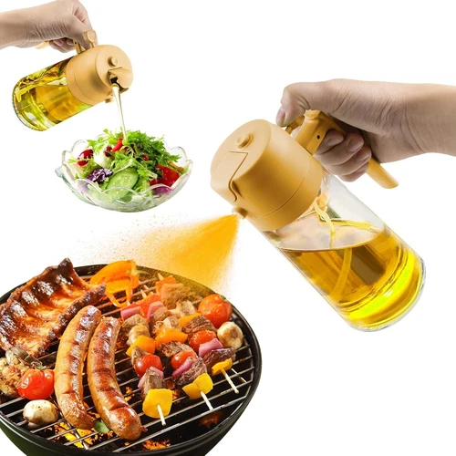 Oil Sprayer for Cooking, 17oz Olive Oil Sprayer - 2 IN 1 Olive Oil Dispenser, Fo